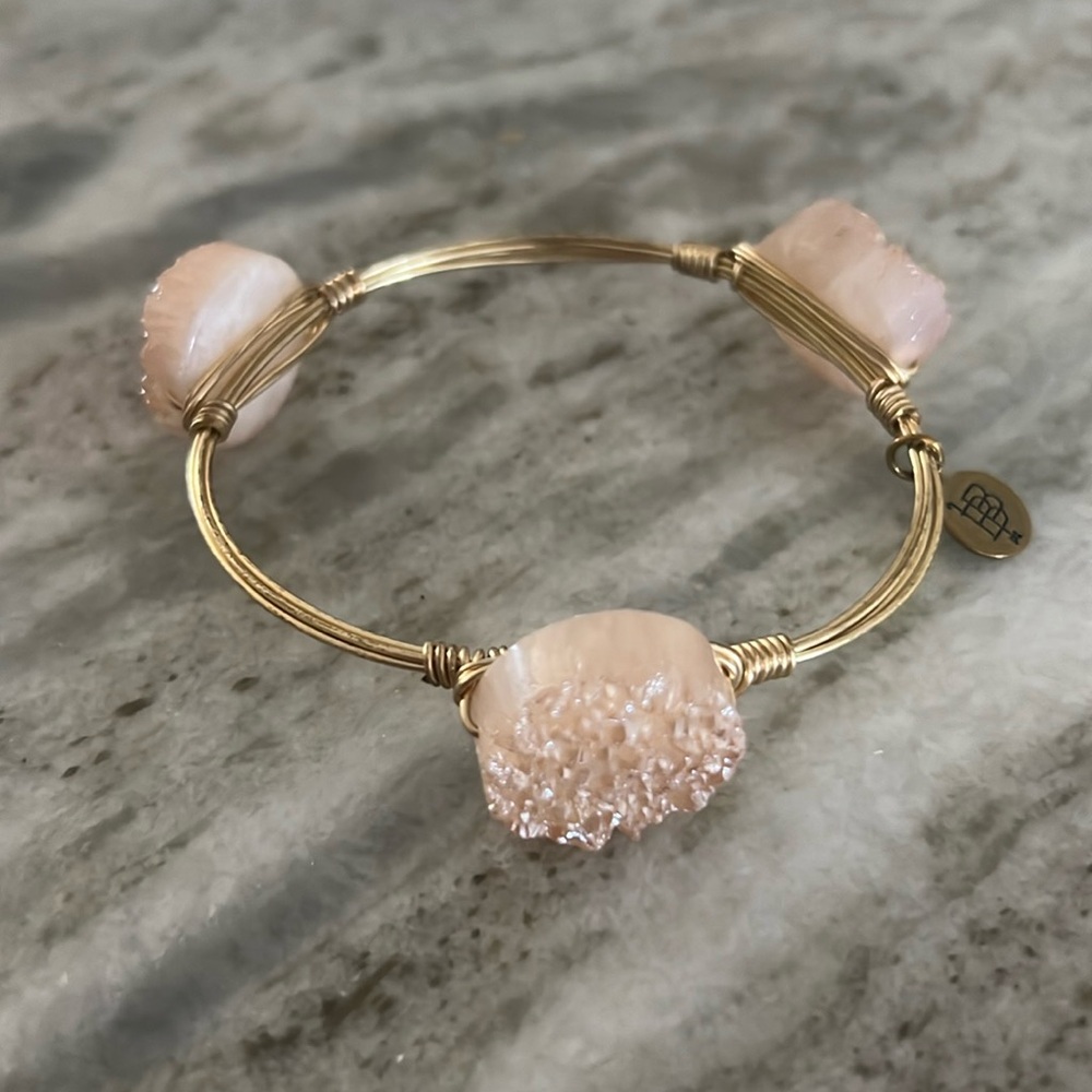 Bourbon and Boweties Round Champagne Druzy